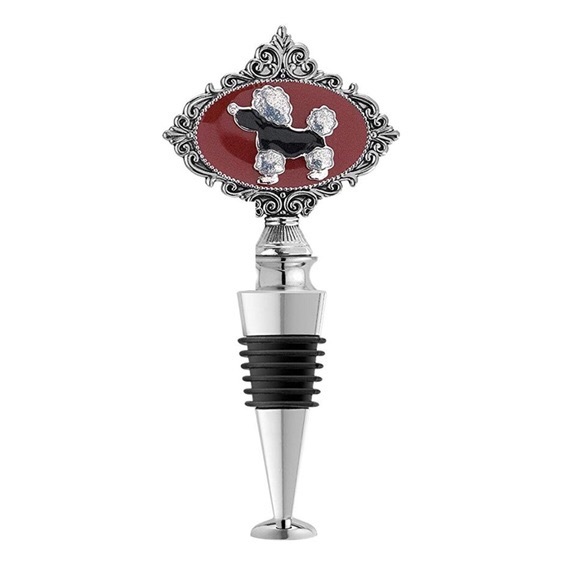 Epic Other - Poodle Jewel Wine Bottle Stopper Silver Red Black Epic Other - Poodle Jewel Wine Bottle Stopper Silver Red Black